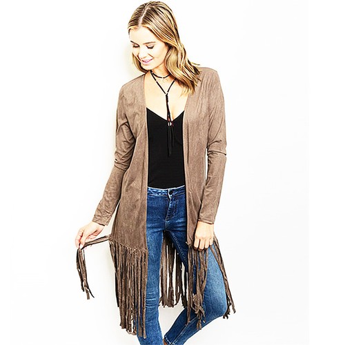 Boho Western Vintage Hippy Mocha Suede 