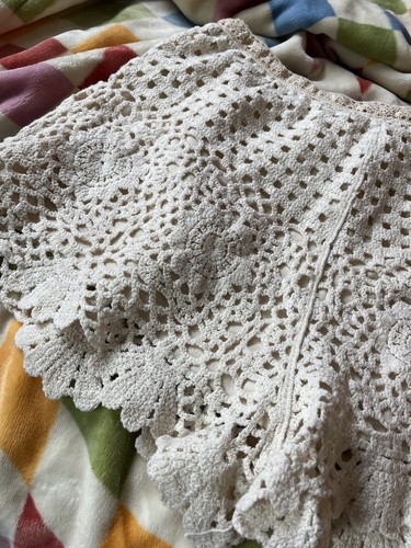 Pantalones cortos de ganchillo crema floral de caballete Anthropologie nuevos con etiquetas L - Imagen 7 de 8