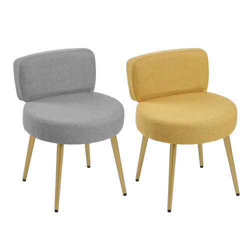 Fabric Upholstered Vanity Stool Bedroom Makeup Stools Dressing Chair Padded Seat - Picture 6 of 12