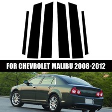6pcs Glossy Black Car Exterior Pillar Posts Sticker For Chevy Malibu 2008-2012