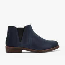 Clarks Womens Demi 2 Beat Navy Suede Ankle Boots,Chelsea Boots Suede Casual