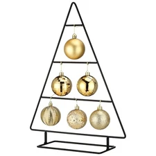 16 Inch Ornament Display Stand Metal Xmas Christmas Tabletop Ornament Black