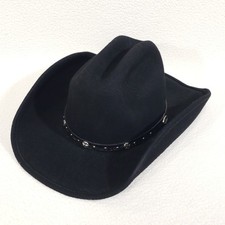 Cody James Cowboy Hat Men Medium Black Wool Felt Western Tooled Band Star Concho