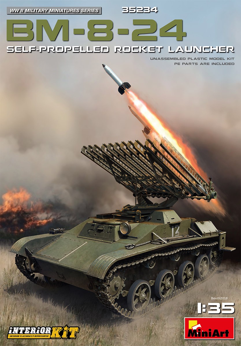Miniart 35234 - 1/35 WWII BM-8-24 Self-Propelled Rocket Launcher - New