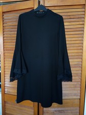 Zara Black Ruffled Bell Sleeves Dress Size M