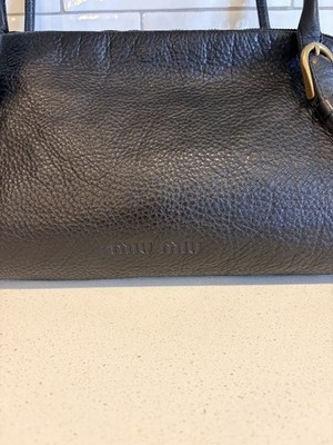 MIU MIU Black Leather Shoulder Bag Vintage Purse | eBay