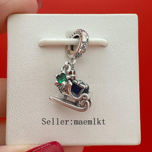 New 925 Sterling Silver Christmas Sleigh 2023 Charm,Christmas charm 792977C01