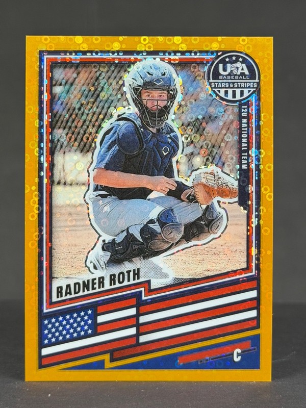 Redner Roth 2026 Panini Stars & Stripes Prizm USA Baseball Disco Gold /10 #122