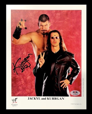 WWE KURGAN AND JACKYL P-447 SIGNED 8X10 ORIGINAL PROMO PHOTO WITH