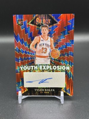 2024-25 Panini Select TYLER KOLEK Youth Explosion RED Prizm Auto RC #YE-KOL /99
