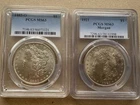 1921 1883 O Morgan Silver Dollars PCGS MS63 Lot of 2