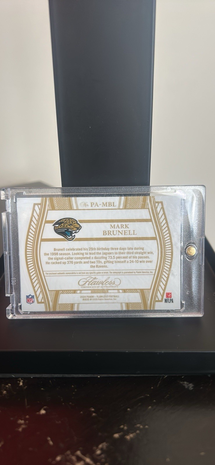 Panini 2024 Flawless Patch Autos Mark Brunell Emerald Auto /5 PA-MBL view 2