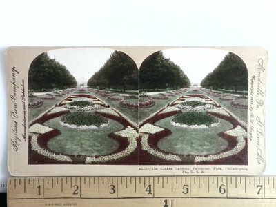 1899 Keystone Stereoview The Sunken Gardens Fairmount Park Philadelphia