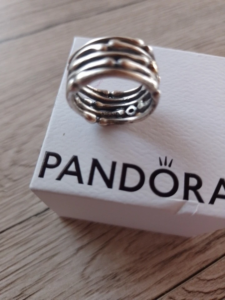 Genuine Pandora Silver & 14k Natural Diamond Funny Bones Ring 925 ALE 💕17mm - Bild 4 von 4