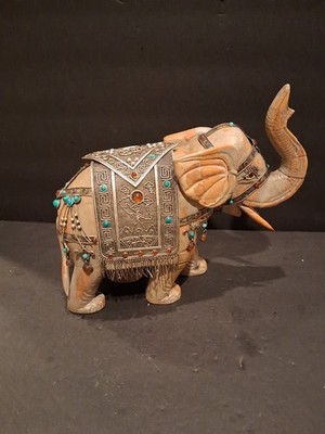 Decorative elephant with S.P. trappings and stones, some missing; see photos(13)