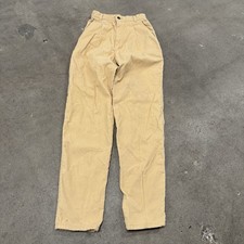 VINTAGE 70s LEVIS CORDUROY PLEATED STRAIGHT TALON ZIP PANTS 23x31 WHITE TAB