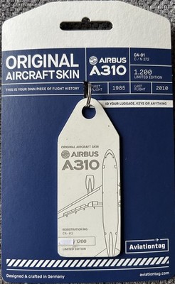 ** RAR ** AVIATIONTAG : BELGIAN AIR FORCE : AIRBUS A310 : CA-01 : WHITE TAG