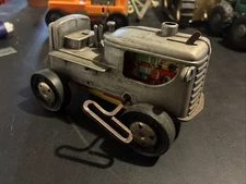 Vintage Cast Metal Key Wind Toy Tractor