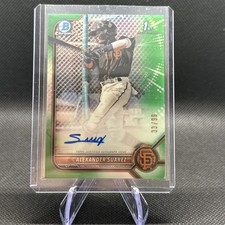 Alexander Suarez 2022 Bowman Chrome 1st Green Atomic Refractor On Card Auto /99 