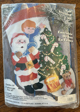 New Sealed Vtg Design Works Felt Stocking Kit 5057 Santa Reach for the Star