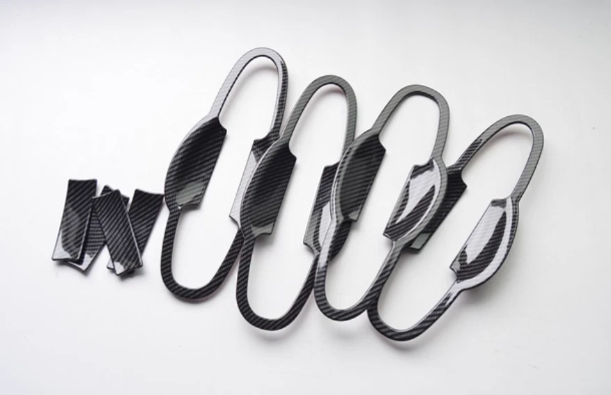 Manija de puerta de fibra tazón cubierta embellecedor para Toyota Highlander 13-18 RAV4 S/K 14-19 Foto 4 de 4