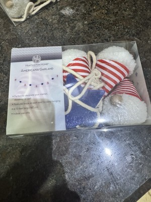 #ad Aldi Huntington Home Americana Garland Gnomes New In Box $14.99