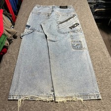 Vintage Paco Baggy Wide Leg Y2K Jeans 32x30 Light Wash Skater Cargo Denim
