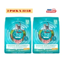 2 Packs, Purina ONE +Plus Sensitive Skin & Stomach Adult Natural Digestive 22 Lb