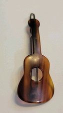 Vtg Faux Tortoise Shell Hair Clip Made In France 2 5/8" Lucite