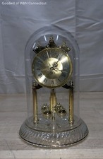 Vintage Ralfa Roberts Anniversary Dome Clock Glass Base Rotary Pendulum Germany