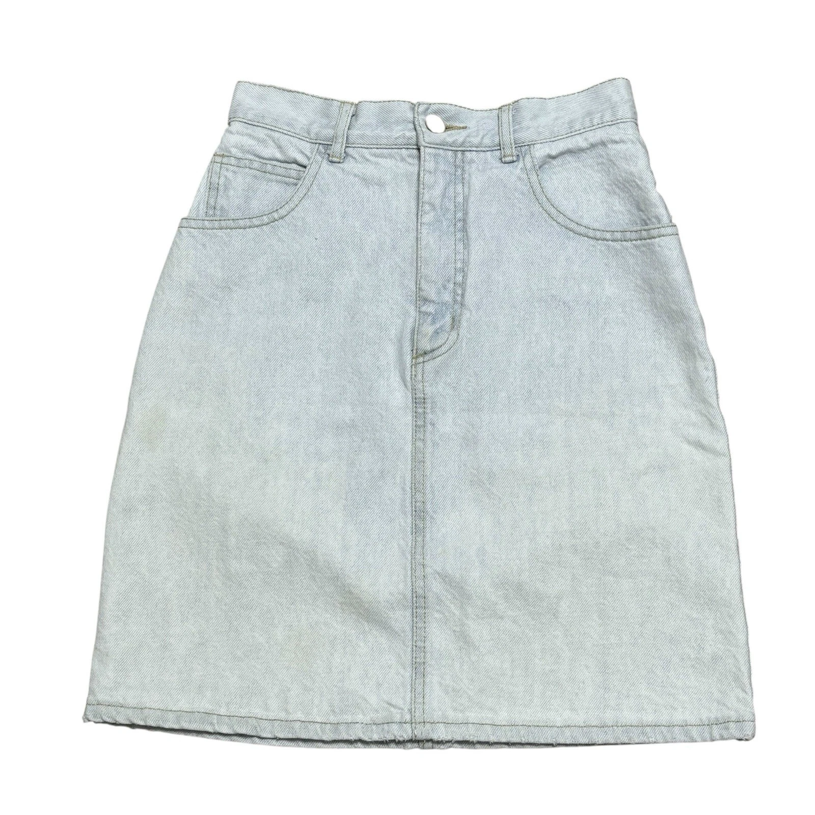 Vintage Guess Georges Marciano Denim Skirt High Waisted Light Wash USA 27