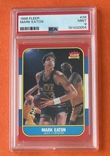 1986-87 Fleer Mark Eaton Rookie RC #28 Jazz PSA 9 Newly Graded Excellent