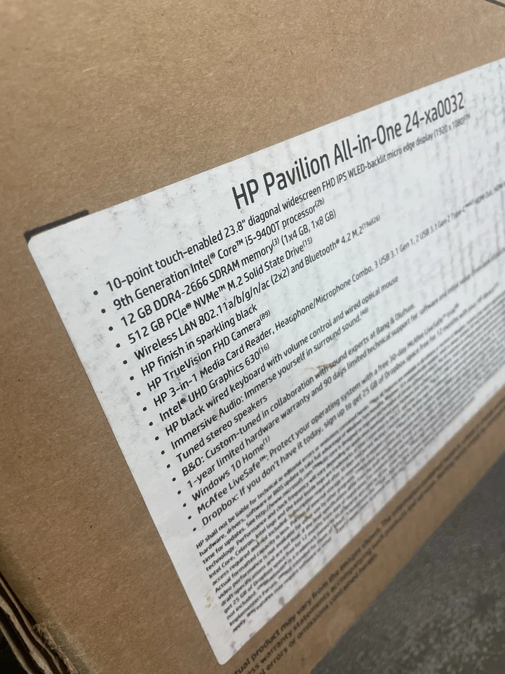 HP 4NN56AA#ABA Pavilion 24" AIO i5-9400T 12GB 512GB SSD Win 10 24-XA0032 Black - Image 3 of 4