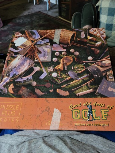 Springbok Vintage Golf Equipment Puzzle Good Old Days of Golf Complete w/ Tees
