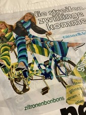 WERBETÜTE 60er 70er Klapprad Tandem Rachengold Reklame Werbung Klappfahrrad