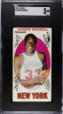 1969-70 TOPPS BASKETBALL #3 CAZZIE RUSSELL KNICKS RC ROOKIE CARD SGC 3. rookie card picture