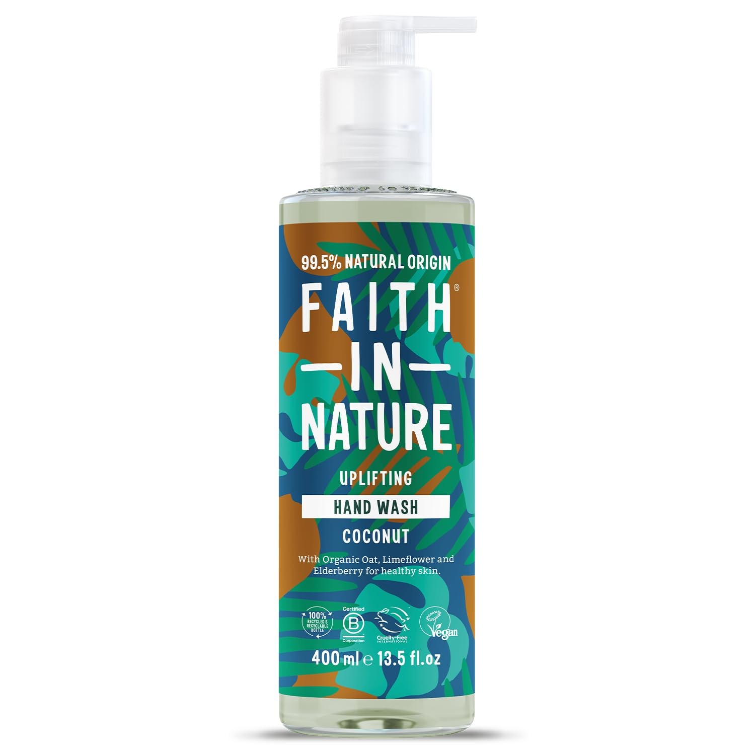 Faith In Nature Organic Coconut Liquid Hand Wash Uplifting Vegan and Cruelty