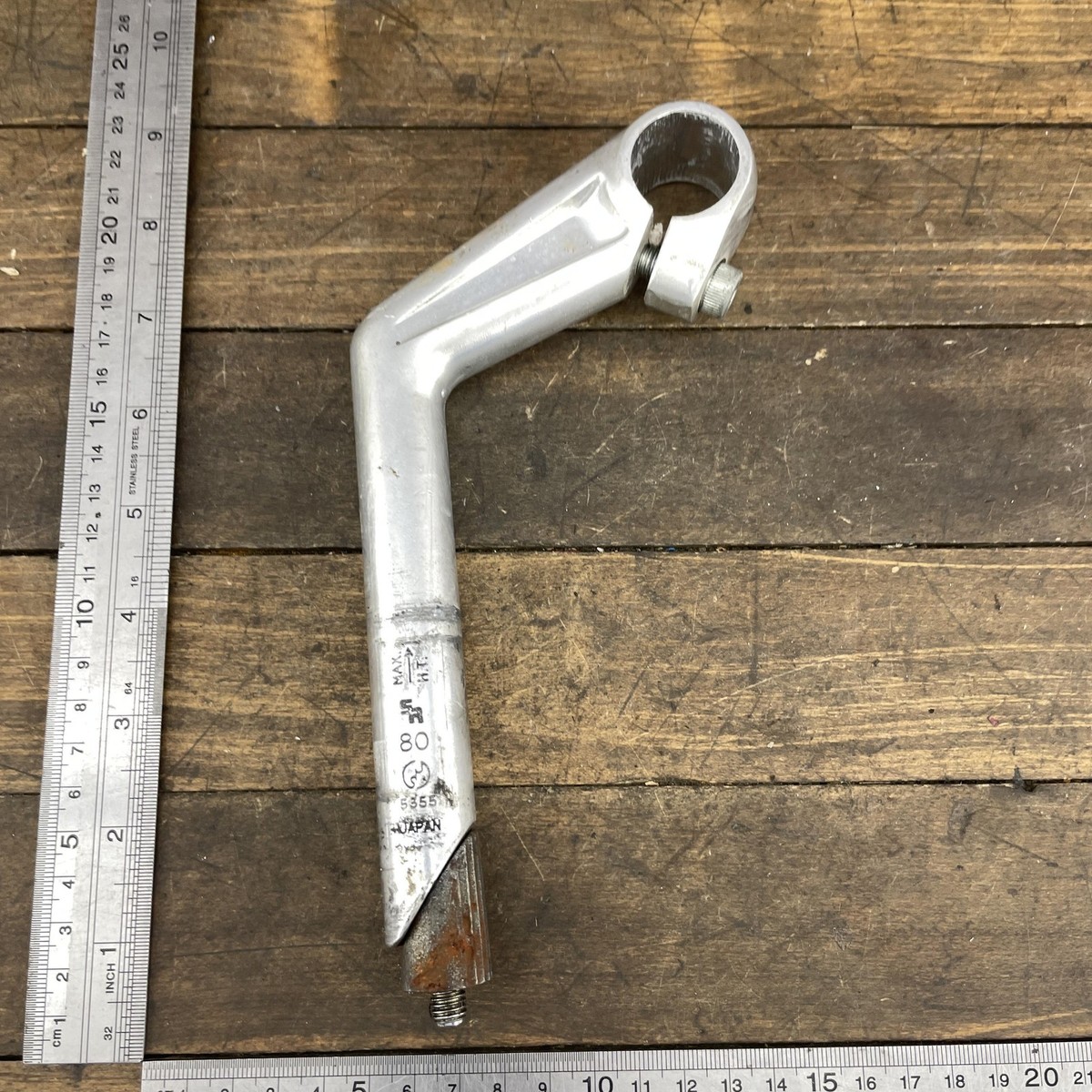 Vintage SR Sakae 80mm Quill Stem 25.4mm Rise Dirt Drop Silver
