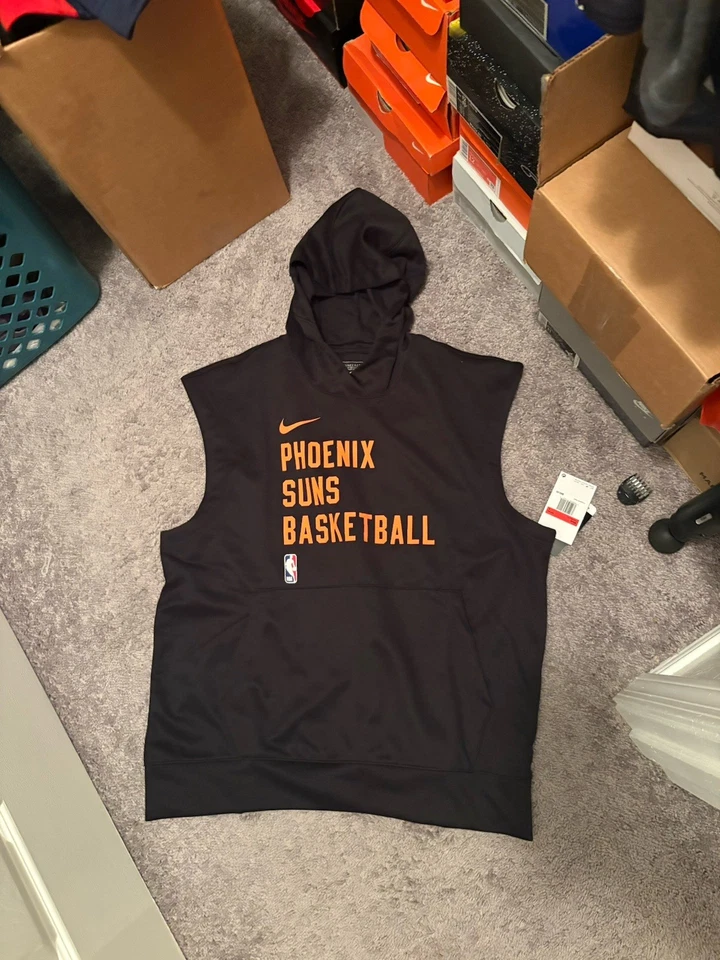 Nike NBA Authentic Suns Sleeveless Hoodie Size L Men's Black NWT RARE!! DBOOK - Image 2 of 4