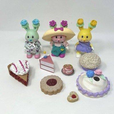 Tomy Kidsview LOT 1990s Tea Bunnies Fancy Dessert Playset Sweet Azalea Cake
