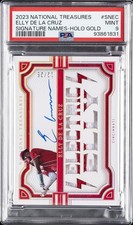 2023 NATIONAL TREASURES SIG NAMES HOLO GOLD #SNEC ELLY DE LA CRUZ 12/25 PSA 9