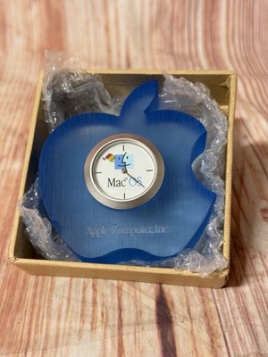 APPLE COMPUTER Inc |  Logo | Indigo Desktop Clock | Ultra - RARE | Y2K | #MacOS