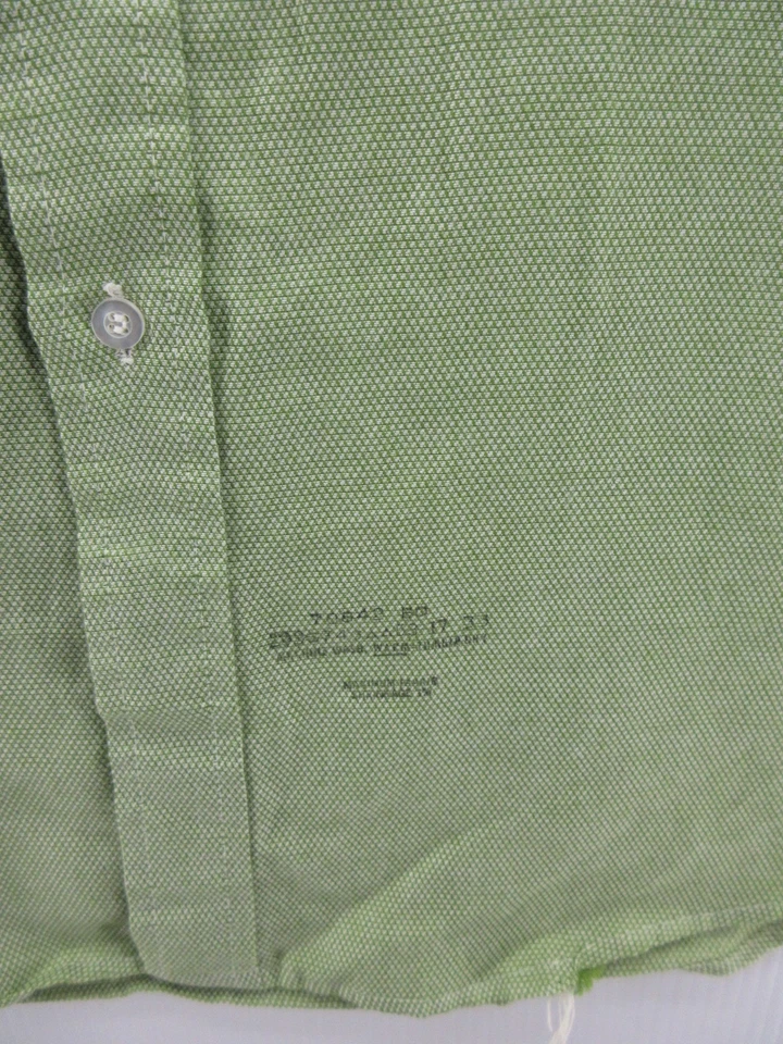 Camisa De Colección Sears Hombres 17 Verde Perma Prest Años 60 70 Botón Texturizada XL * Foto 4 de 4