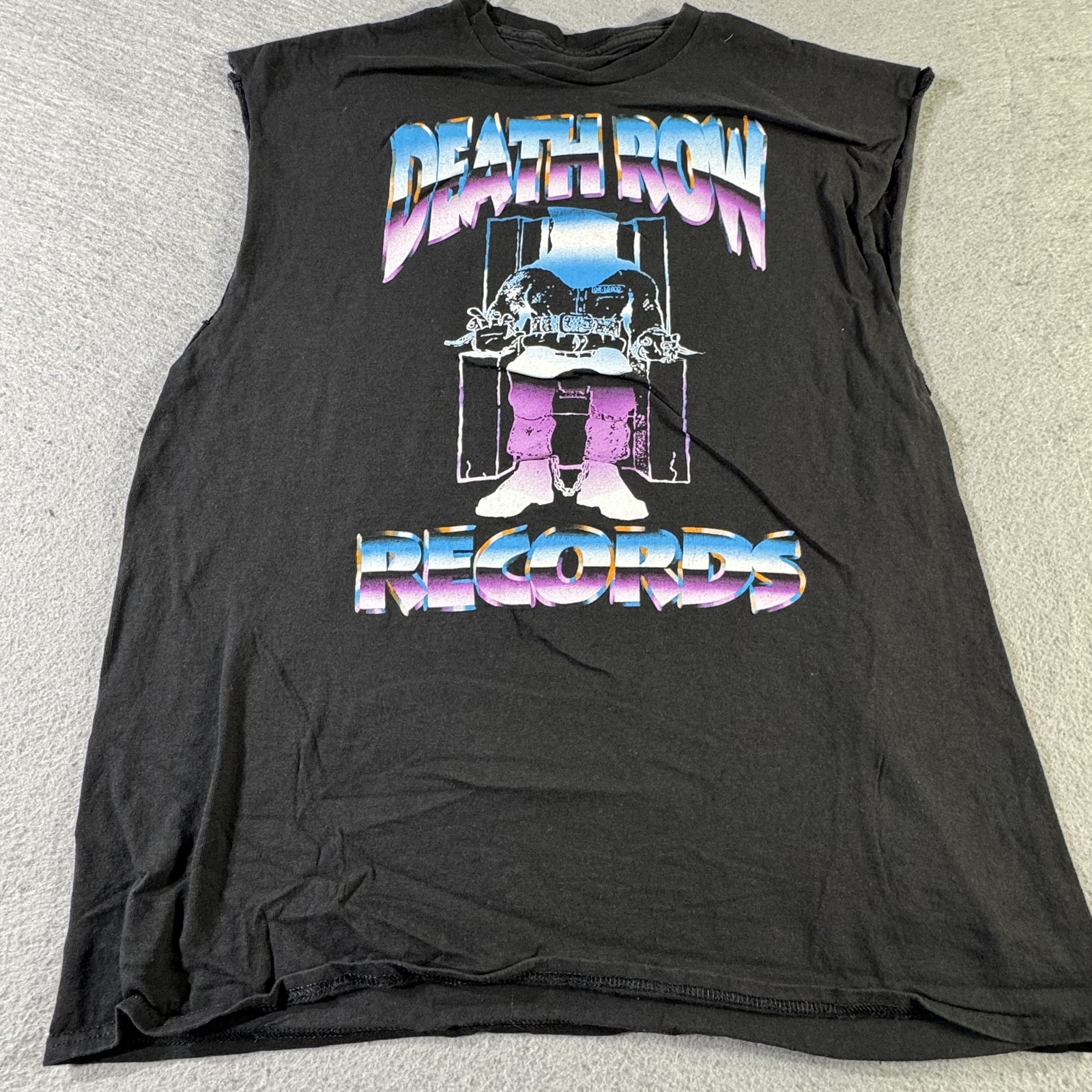 FILA Camicia vintage Death Row Records uomo extra large nera senza maniche rap maglietta anni 90 y2k