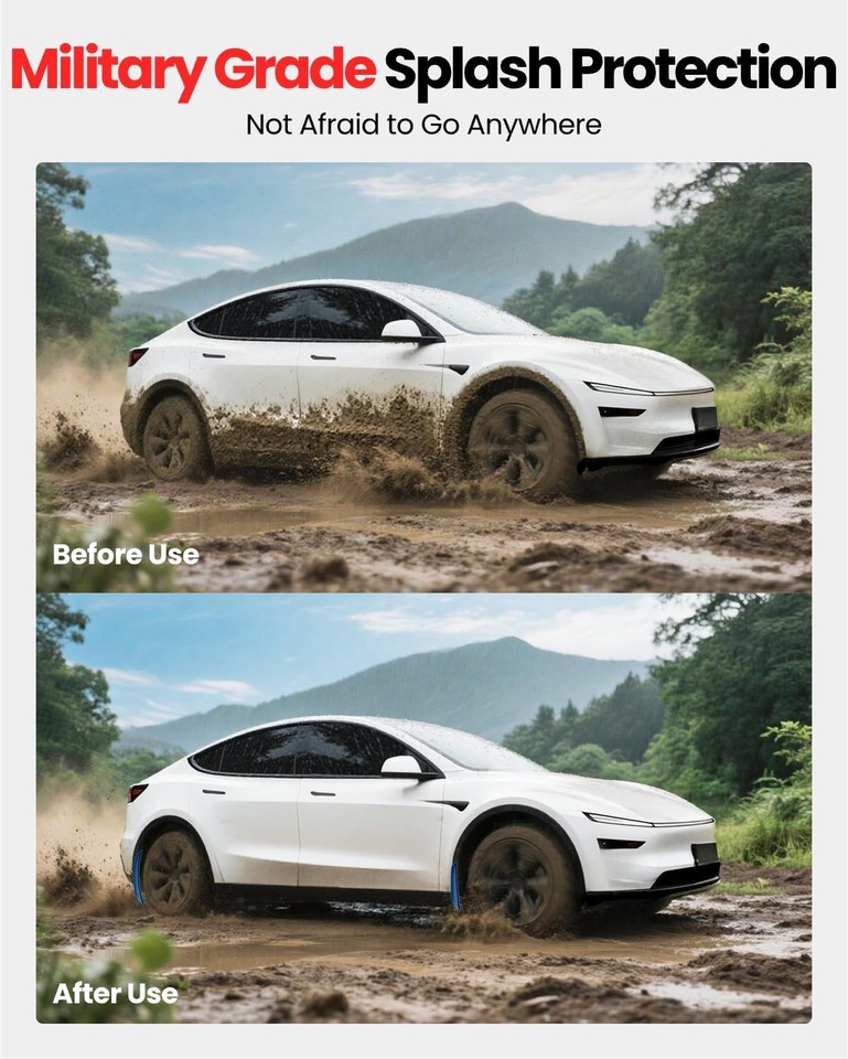 2026 Tesla Model Y Juniper Mud Flaps All Weather Guards No Drilling ...