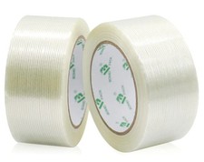 Mono Filament Strapping Tape, 2 Roll 2 Inch X 35 Yards 5.5 Mil, Heavy Duty Trans