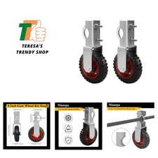 Gate Wheel 6 inch Farm Gate Wheel, 2 Pack Gate Support Wheel with 1-3/8" Thru...