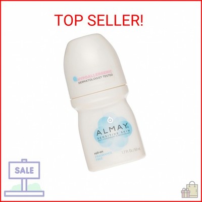 Almay Anti-Perspirant& Deodorant, Sensitive Skin, Roll-On, Fragrance Free 1.7 oz