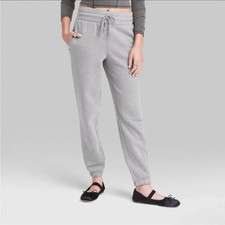 Women's High-Rise Tapered Jogger Sweatpants - Wild Fable Heather Gray Small