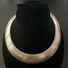 Vintage Gold Tone Omega Collar Chain 1 In Wide Chunky Costume Jewelry